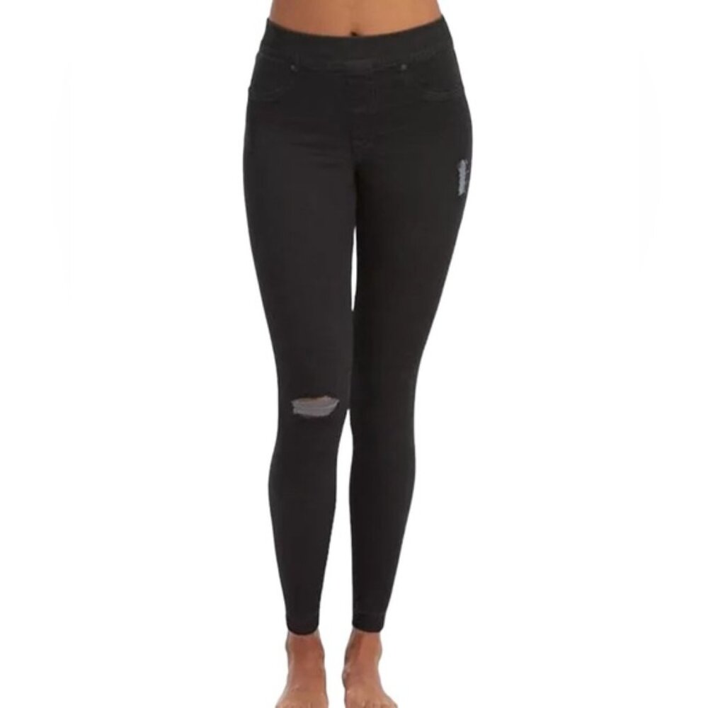 NWT SPANX Distressed Skinny Jeans Vintage Black Size 2X Stretch Plus Size Womens